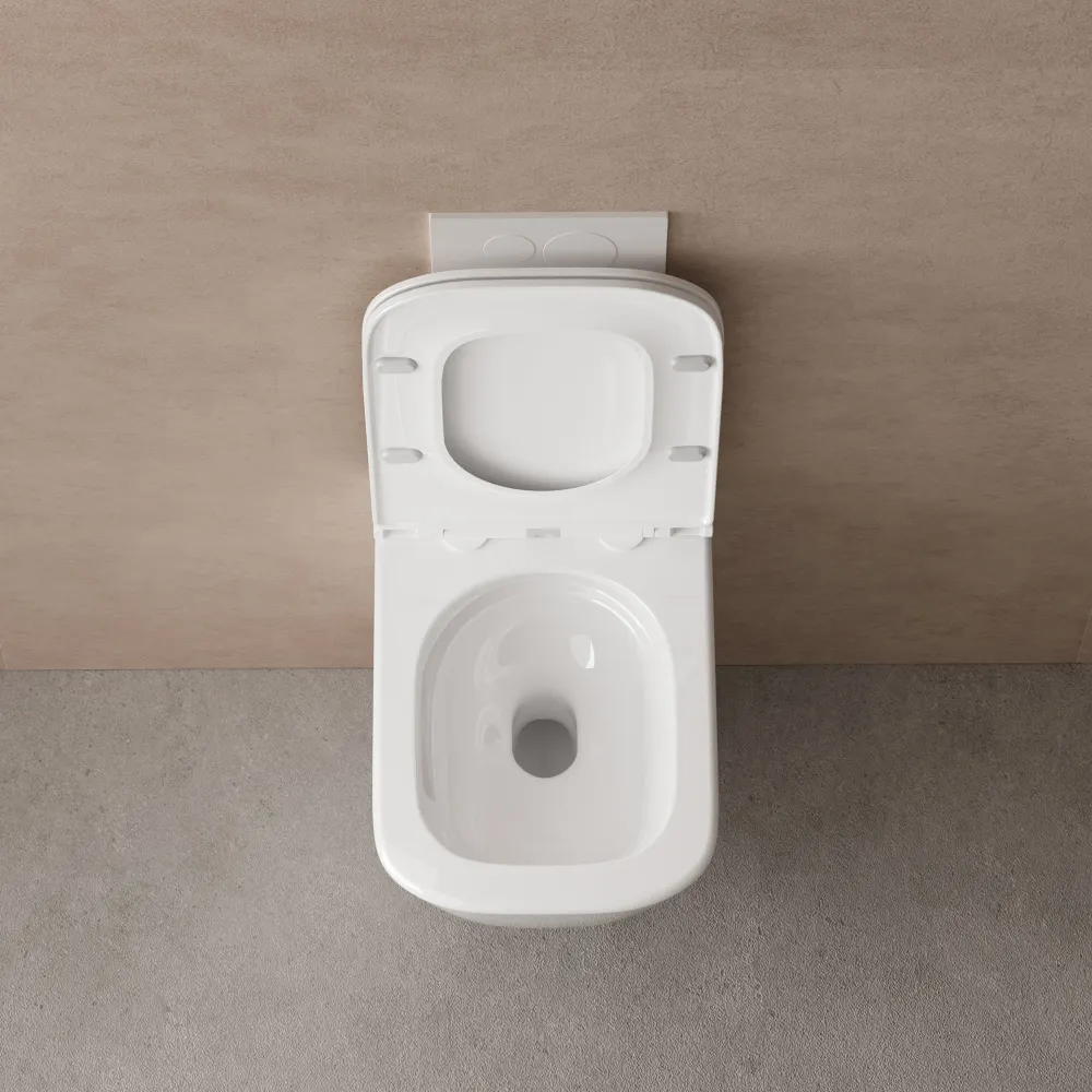 Товар: Унитаз ABBER Rechteck AC1220TC подвесной белый, безободковый, смыв торнадо, с закрытым дном - фото 5 Унитаз ABBER Rechteck AC1220TC подвесной белый, безободковый, смыв торнадо, с закрытым дном — фото 5, Подвесные унитазы