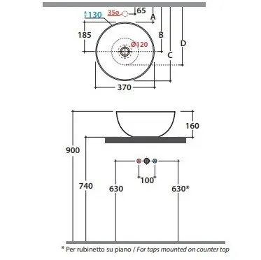 Товар: Раковина GLOBO T-EDGE на столешницу без отверстий цвет белый B6T37BI - фото 3 Раковина GLOBO T-EDGE на столешницу без отверстий цвет белый B6T37BI — фото 3, Раковины