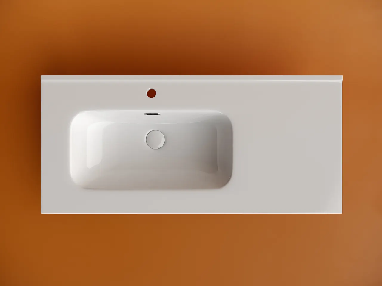 Раковина накладная мебельная CERAMICANOVA Element чаша слева с отверстием под смеситель 1010x465x180 мм цвет белый CN7003L — фото 2, Раковины накладные