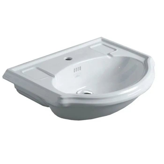 Раковина SIMAS ARCADE полувстраиваемая с одним отверстием цвет белый AR835 — фото 1, Раковины подвесные