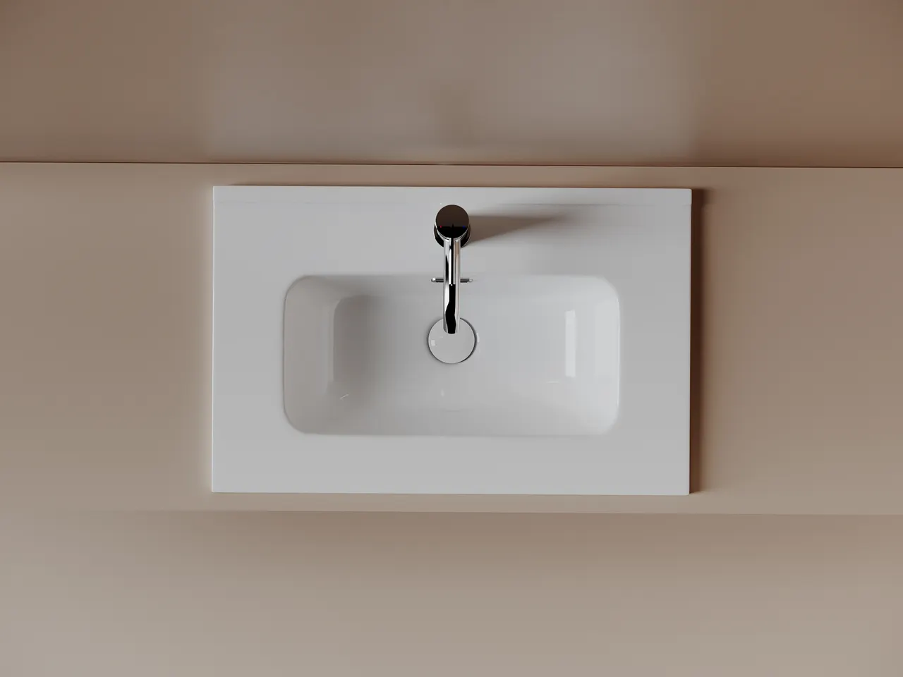 CN7025 Раковина мебельная накладная Compact 610x395x170, цвет белый — фото 3, Раковины накладные