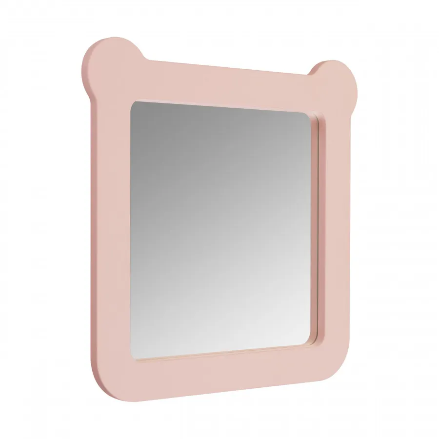 Зеркало КАСПЕР МИШКА, квадратное, розовый матовый 1A283402CR1E0 — фото 2, Зеркала в ванную комнату