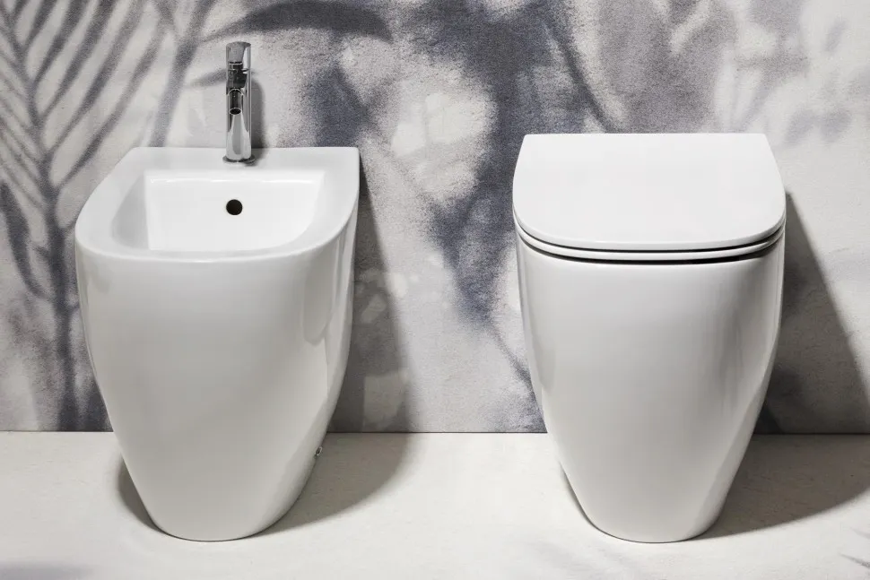 Унитаз SIMAS JUNIPER напольный приставной безободковый цвет белый JU01 — фото 2, Подвесные унитазы