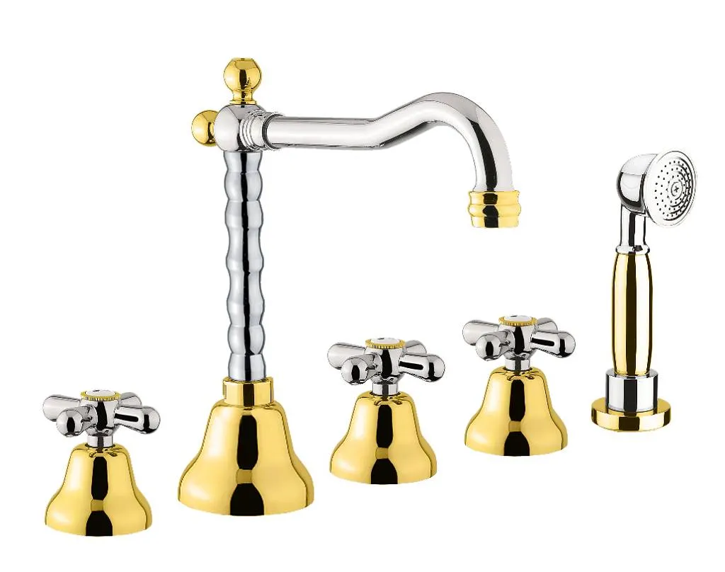 Товар: Смеситель на борт ванны Webert Armony AM730402017, хром/золото - фото 1 Смеситель на борт ванны Webert Armony AM730402017, хром/золото — фото 1, Смесители на борт ванны