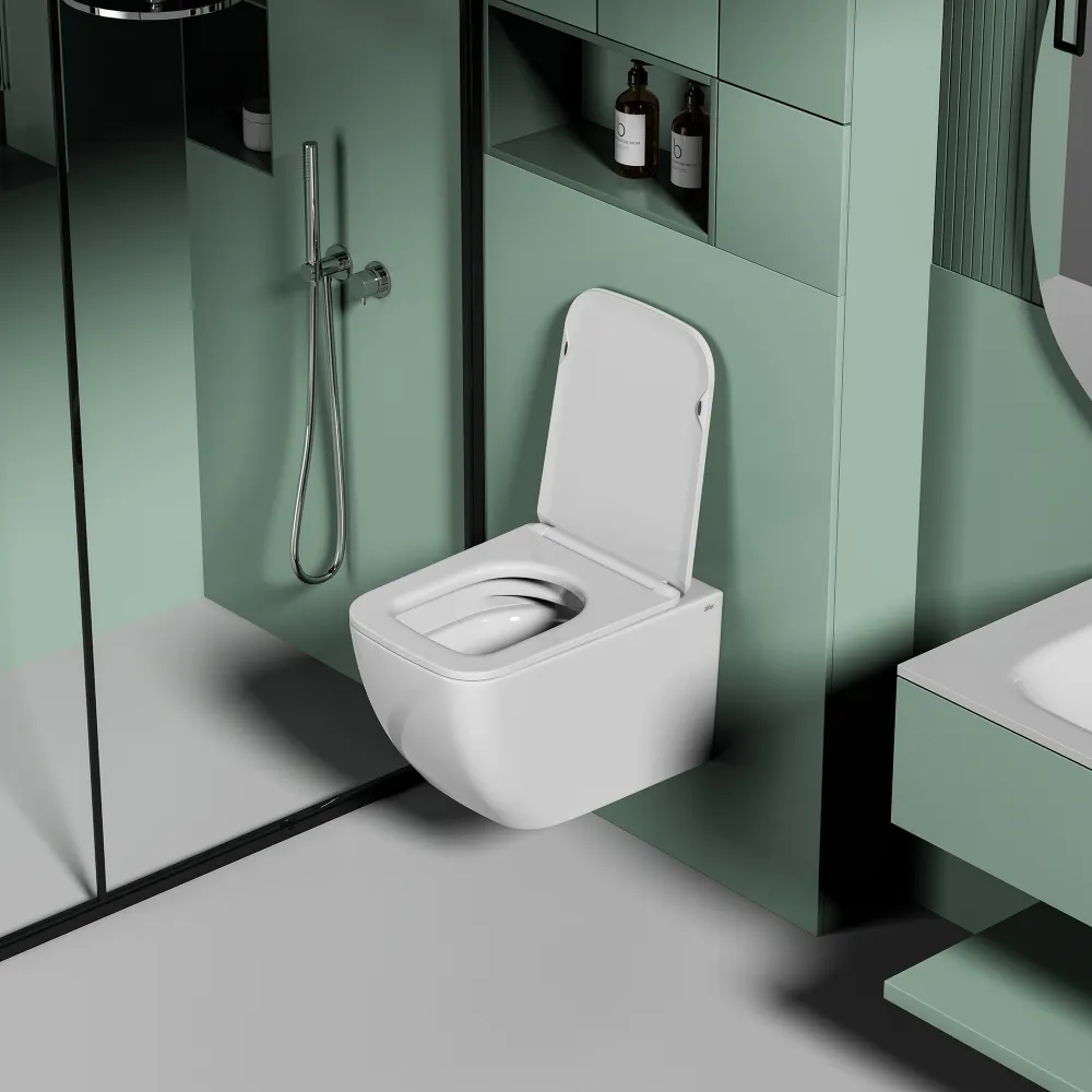 Товар: Унитаз ABBER Ultra AC1303 подвесной белый с ультратонким ободком - фото 6 Унитаз ABBER Ultra AC1303 подвесной белый с ультратонким ободком — фото 6, Подвесные унитазы