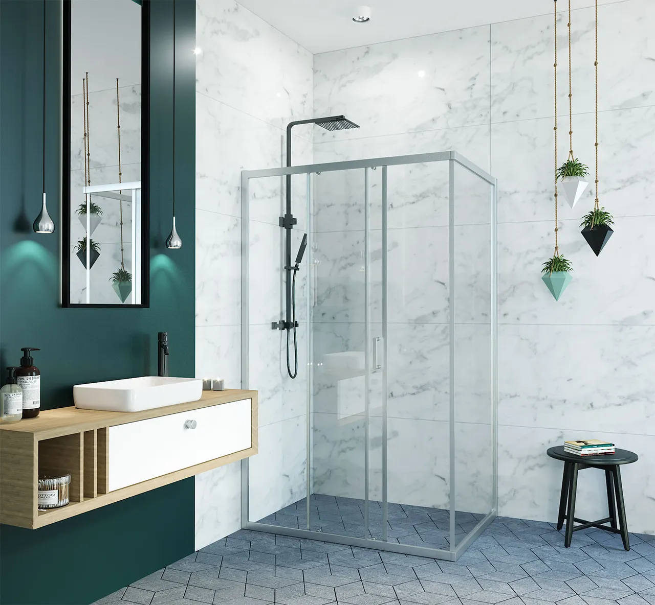 Товар: Душевой уголок ALEX BAITLER 1 серия AB14120X1 прозрачное стекло - фото 2 Душевой уголок ALEX BAITLER 1 серия AB14120X1 прозрачное стекло — фото 2, Душевые перегородки