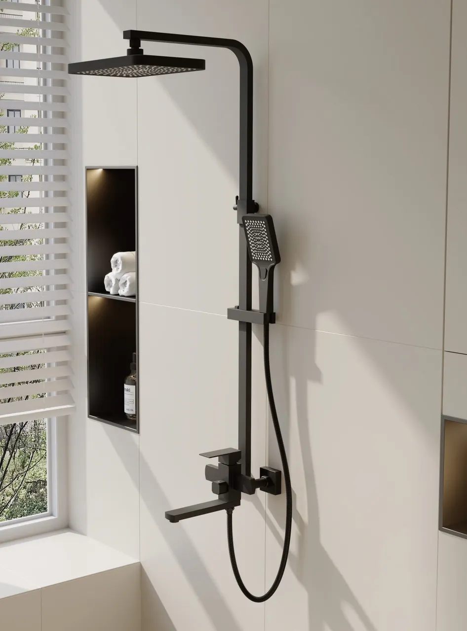 Товар: Душевая система BELZ B24817-7, черный - фото 1 Душевая система BELZ B24817-7, черный — фото 1, Душевые системы