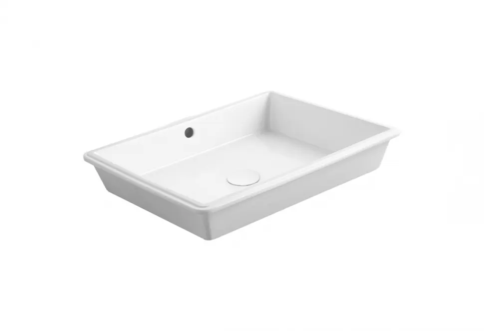 Раковина SIMAS AGILE под столешницу без отверстий цвет белый S60 — фото 3, Раковины встраиваемые снизу