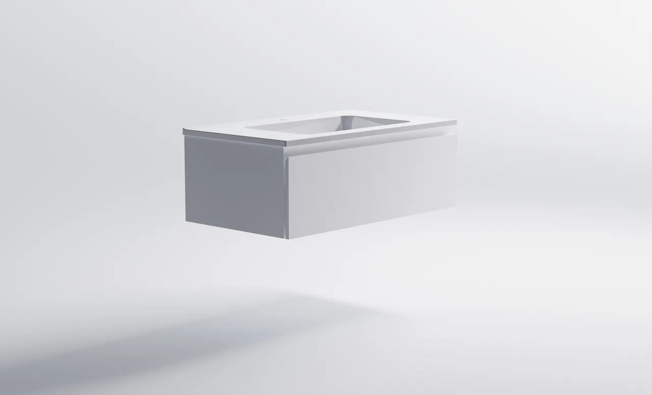 Товар: Нижний шкаф Альфа 90 с 1 ящиком белый матовый + Раковина "Альфа 90" 03060006+04010008 - фото 4 Нижний шкаф Альфа 90 с 1 ящиком белый матовый + Раковина "Альфа 90" 03060006+04010008 — фото 4, Тумбы с раковиной