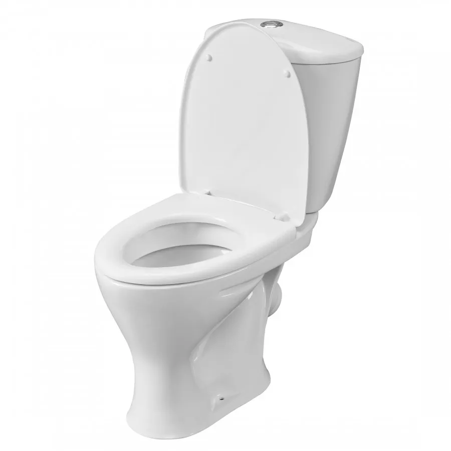 Унитаз-компакт "Версия" (комфорт) косой выпуск, с кнопочной арматурой Oliveira и сиденьем SANTERI 1P4033S0000BF — фото 4, Напольные унитазы