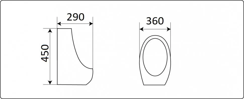 Товар: Писсуар подвесной CeramaLux X545S - фото 1 Писсуар подвесной CeramaLux X545S — фото 1, Писсуары