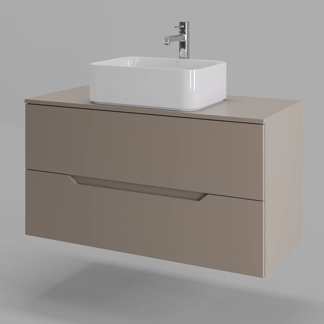 Товар: Orange Line Li-100TuLMDF+B02-460W тумба с раковиной подвесная 100 см, латте/белый Li-100TuLMDF+B02-460W - фото 1 Orange Line Li-100TuLMDF+B02-460W тумба с раковиной подвесная 100 см, латте/белый Li-100TuLMDF+B02-460W — фото 1, Тумбы с раковиной