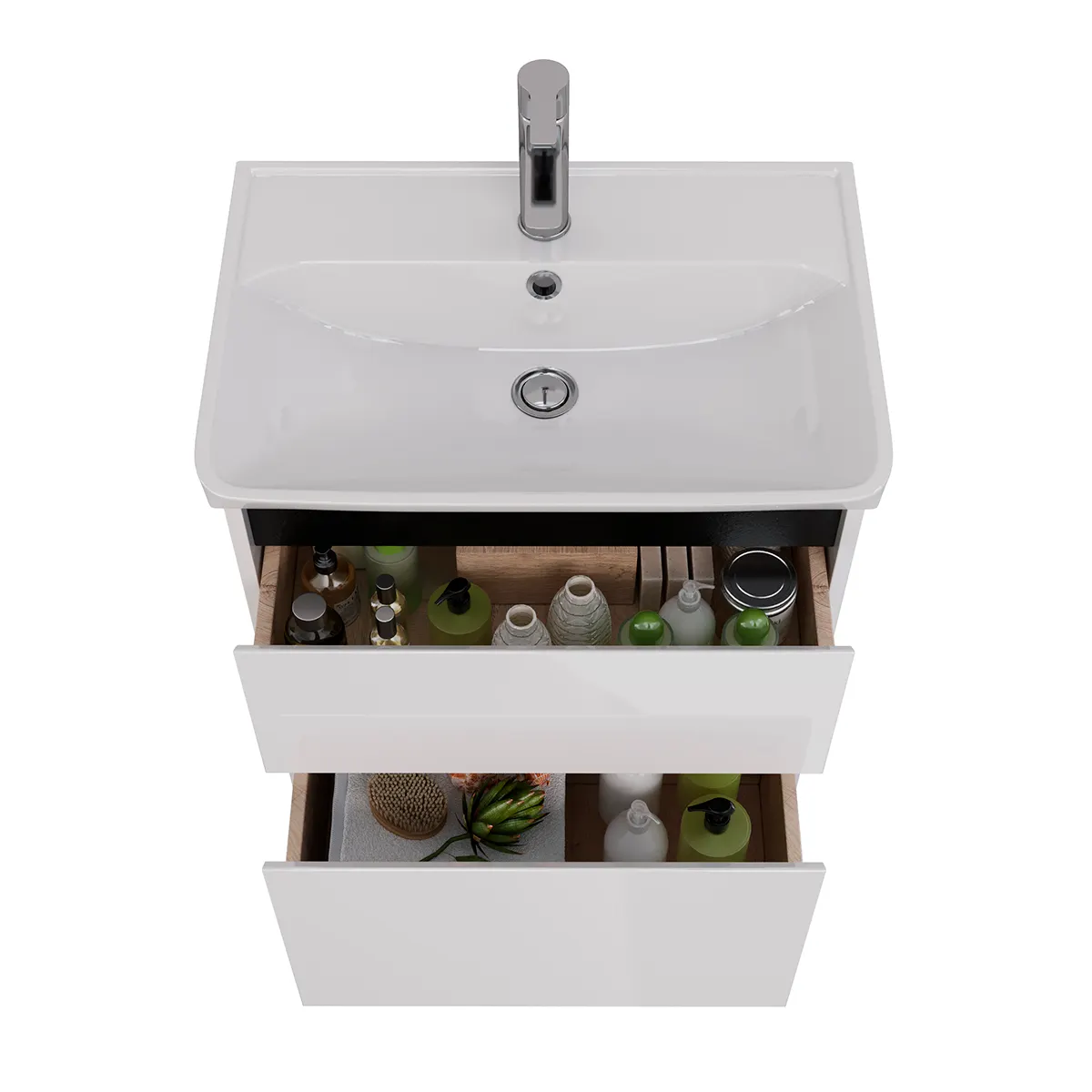 Товар: Тумба Lemark COMBI 60 см под 1 раковину, подвесная/напольная, 2 ящика, цвет планки: Чёрный, цвет кор LM03C60T-black - фото 2 Тумба Lemark COMBI 60 см под 1 раковину, подвесная/напольная, 2 ящика, цвет планки: Чёрный, цвет кор LM03C60T-black — фото 2, Тумбы под раковину