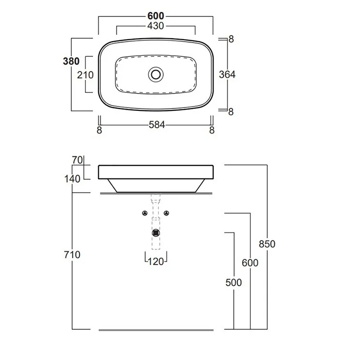 Товар: Раковина SIMAS BADEN BADEN накладная без отверстий цвет белый BB11 - фото 2 Раковина SIMAS BADEN BADEN накладная без отверстий цвет белый BB11 — фото 2, Раковины накладные