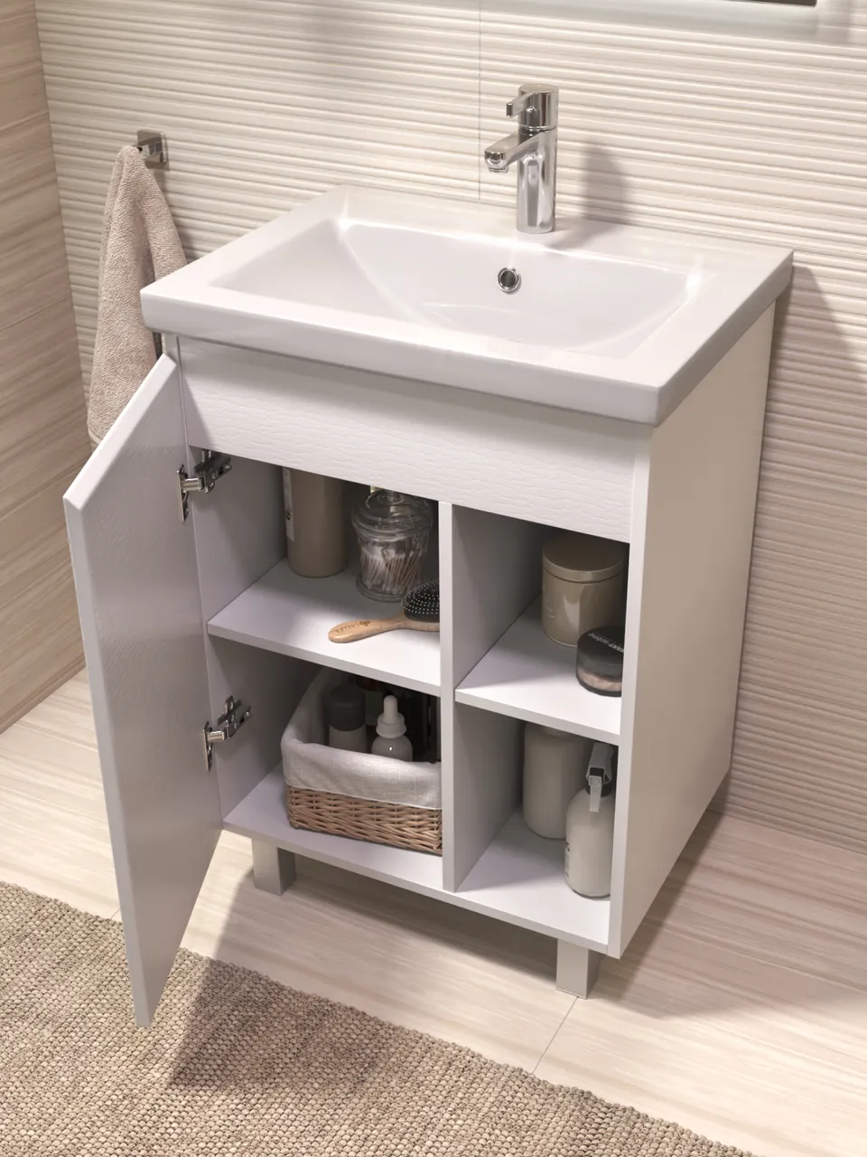 Товар: Тумба под раковину VIGO Milos 60 (Como) 316 белый - фото 4 Тумба под раковину VIGO Milos 60 (Como) 316 белый — фото 4, Тумбы под раковину