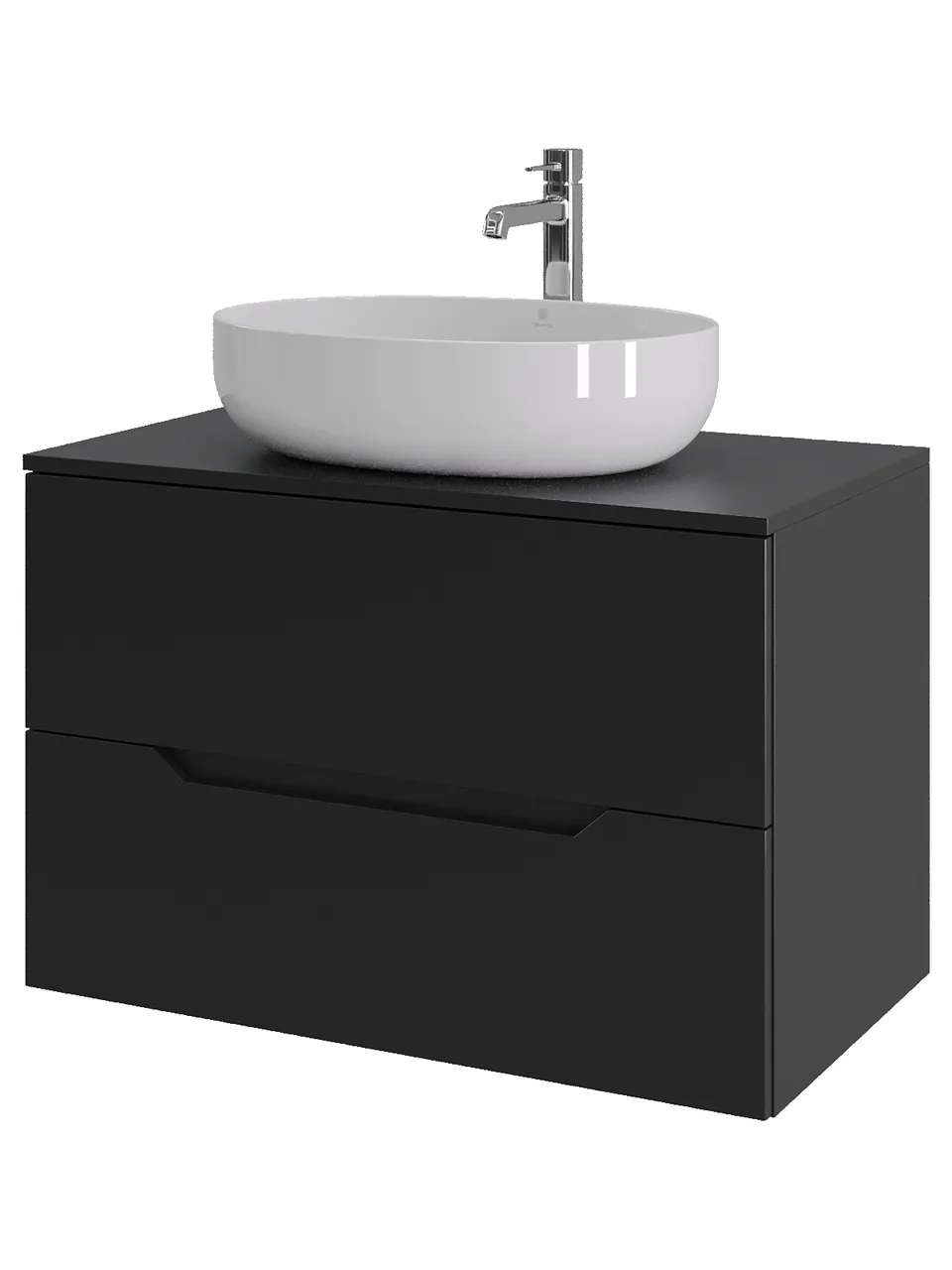 Товар: Orange Line Li-80TubMDF+B05-520W тумба с раковиной подвесная 80 см, черный/белый Li-80TubMDF+B05-520W - фото 6 Orange Line Li-80TubMDF+B05-520W тумба с раковиной подвесная 80 см, черный/белый Li-80TubMDF+B05-520W — фото 6, Тумбы с раковиной