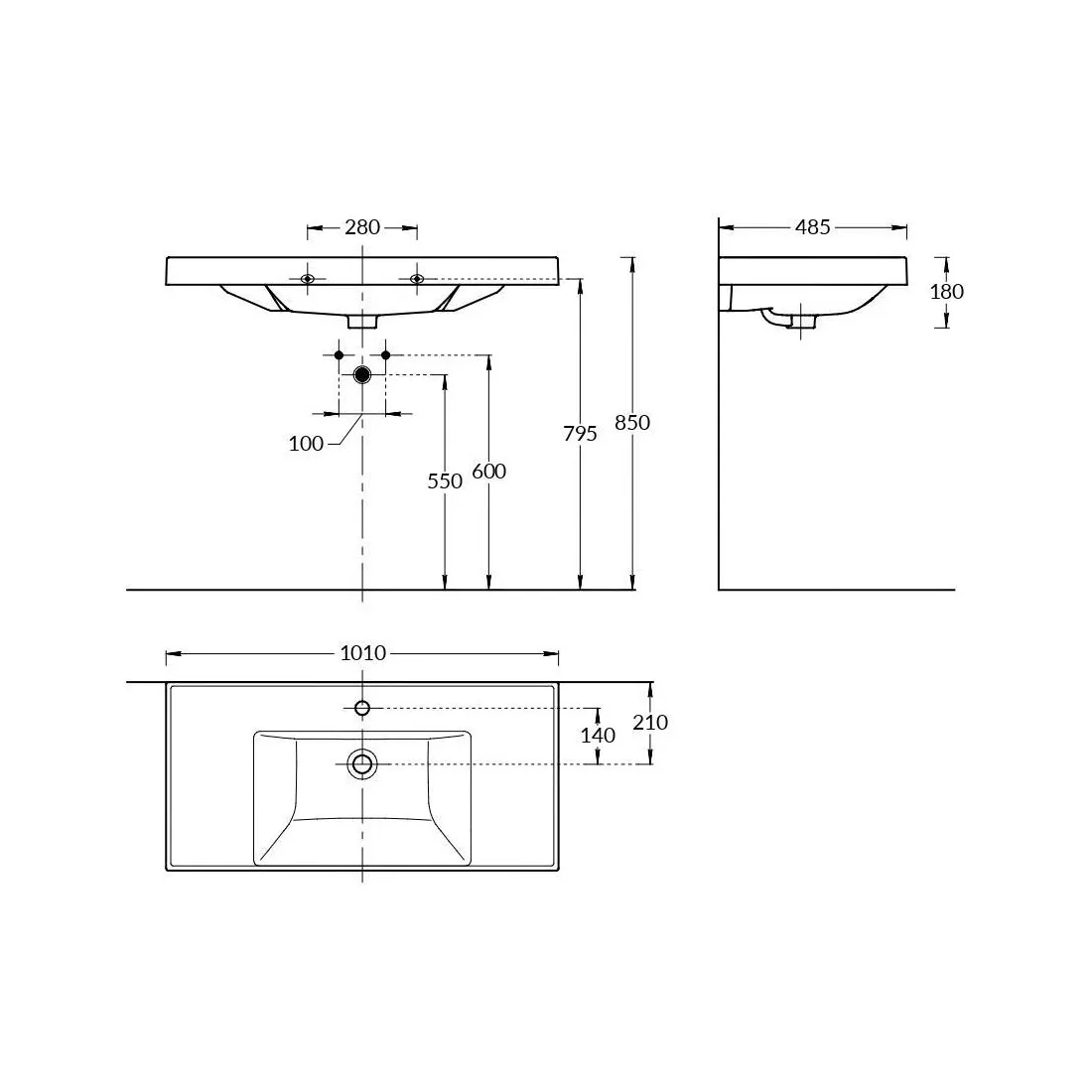 Товар: Раковина на тумбу La Fenice Cubo CU.NN.100 - фото 2 Раковина на тумбу La Fenice Cubo CU.NN.100 — фото 2, Раковины