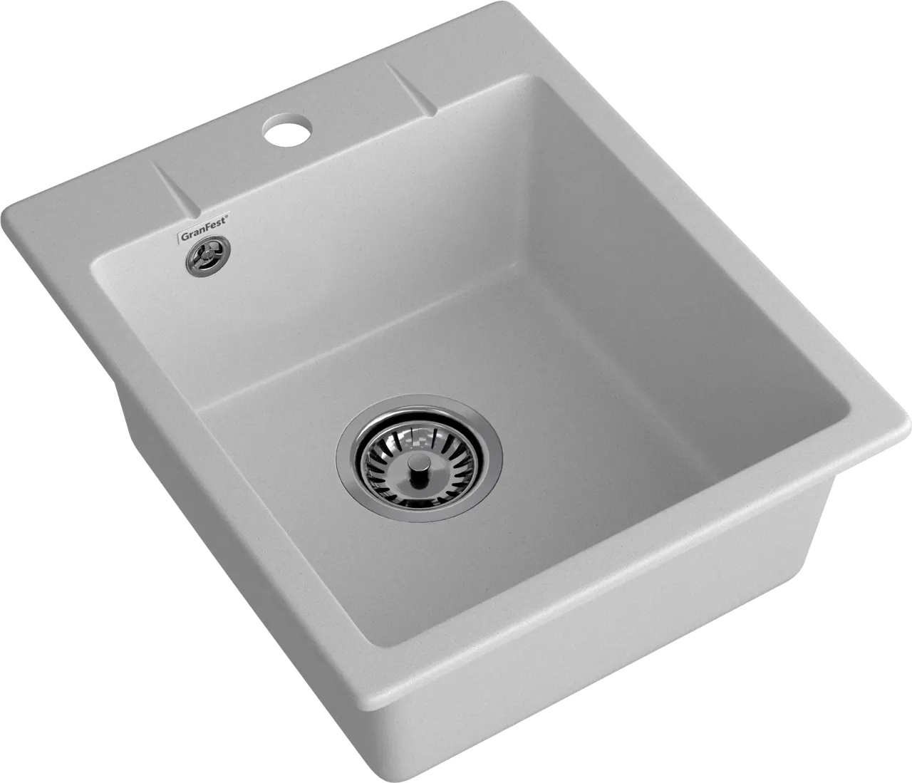 GRANFEST Мойка URBAN 242 1-чаша 420*490мм серый арт.GF-UR- 242 серый — фото 1, Кухонные мойки
