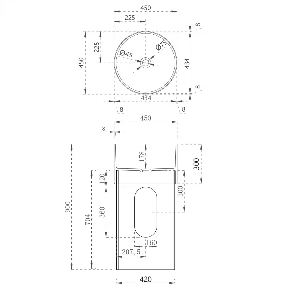 Товар: Раковина отдельностоящая прозрачная ABBER Kristall AT2701Saphir-H синяя - фото 5 Раковина отдельностоящая прозрачная ABBER Kristall AT2701Saphir-H синяя — фото 5, Раковины напольные