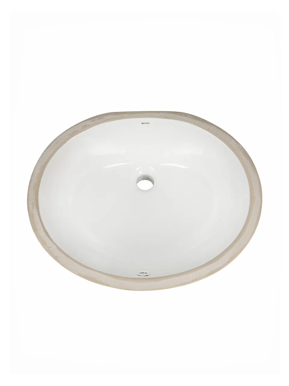 BOND S98-490 Раковина встраиваемая под столешницу 49,5х40,5х21см овальная белая с переливом — фото 8, Раковины встраиваемые сверху
