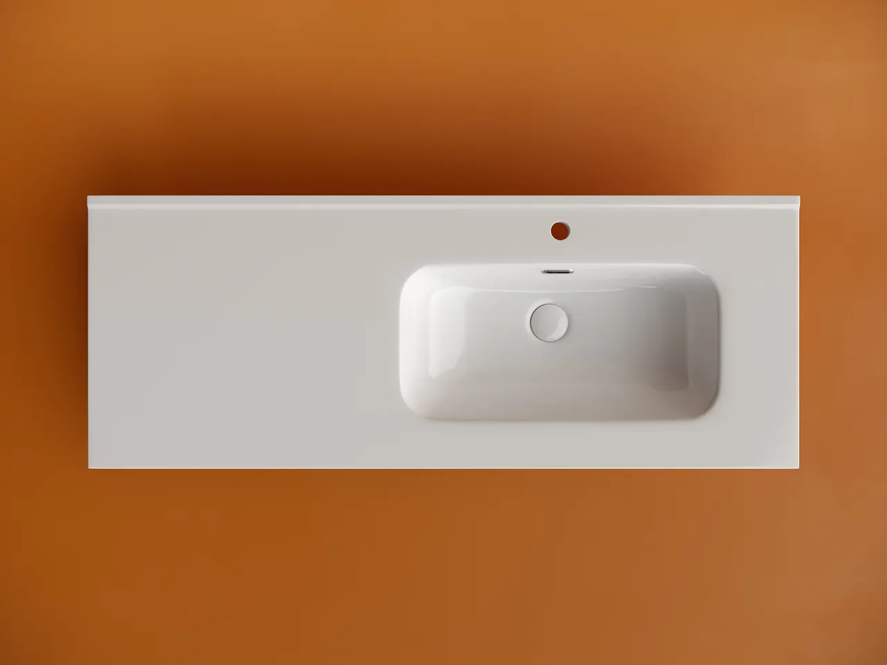 Раковина накладная мебельная CERAMICANOVA Element чаша справа с отверстием под смеситель 1210x465x180 мм цвет белый CN7006R — фото 2, Раковины накладные