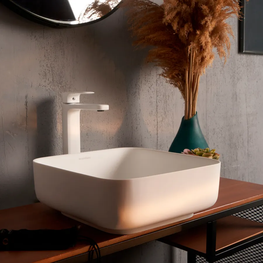 Товар: Раковина Loreto Piazza 360 округлая, белый матовый, MonteBianco 12018 - фото 2 Раковина Loreto Piazza 360 округлая, белый матовый, MonteBianco 12018 — фото 2, Раковины