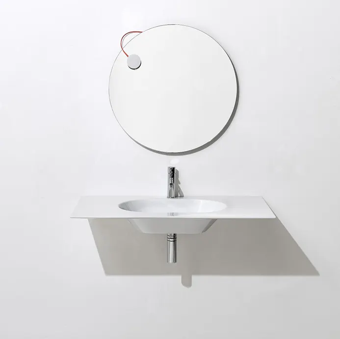 Раковина SIMAS WAVE подвесная на столешницу или на тумбу с одним отверстием цвет белый матовый WA100.BM — фото 2, Раковины подвесные