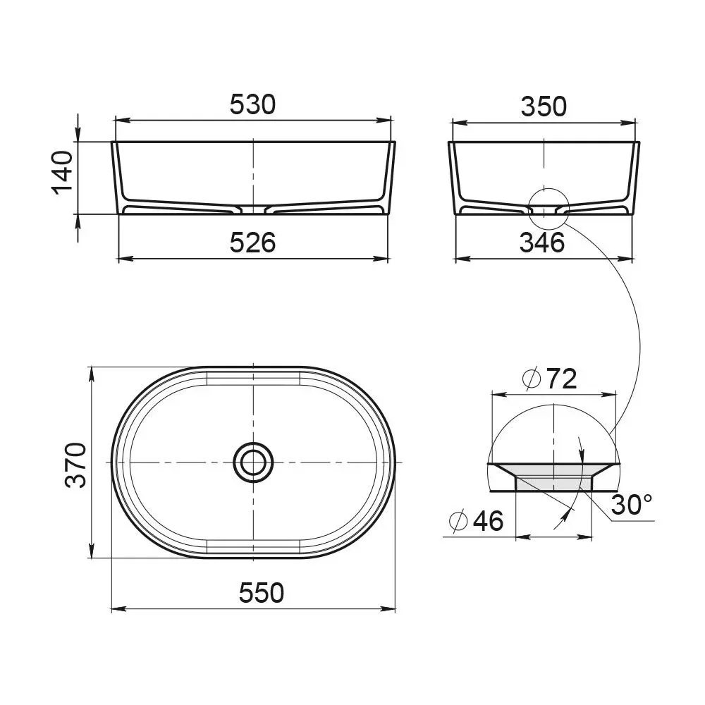 Товар: Раковина чаша накладная La Fenice Senso Matt FNC-08-SEN-M 54,5 см матовая - фото 2 Раковина чаша накладная La Fenice Senso Matt FNC-08-SEN-M 54,5 см матовая — фото 2, Раковины