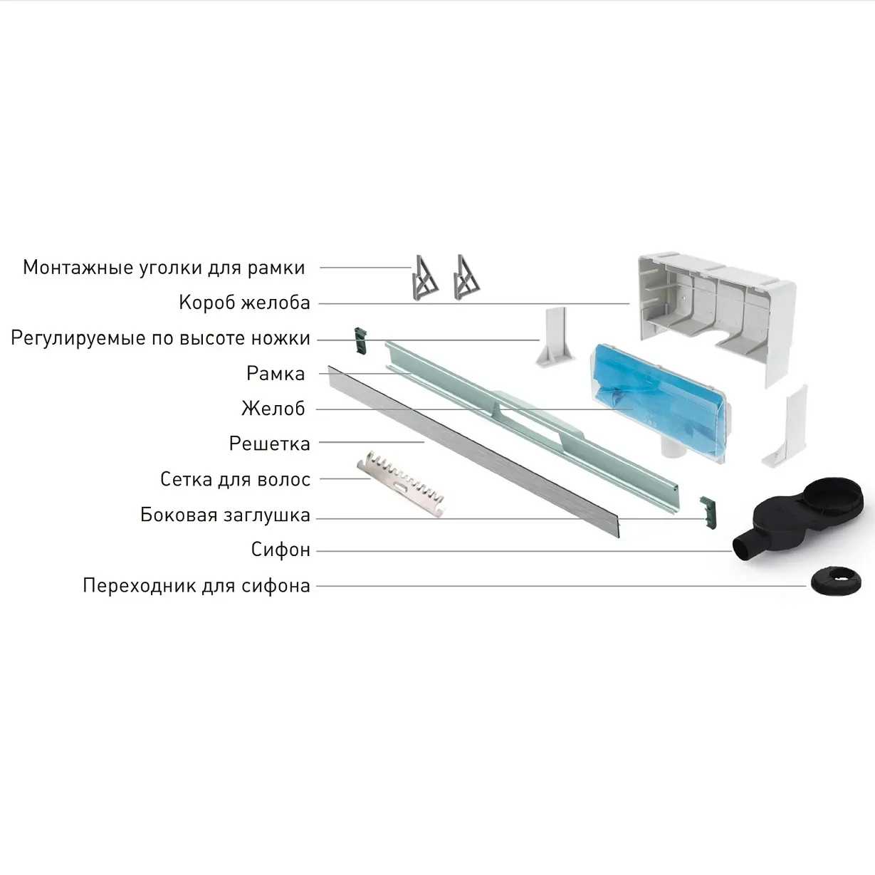 Товар: Желоб BERGES водосток WALL 600 пристенный, золото глянец, S-сифон D50 H60 боковой 092156 - фото 2 Желоб BERGES водосток WALL 600 пристенный, золото глянец, S-сифон D50 H60 боковой 092156 — фото 2, Душевые лотки