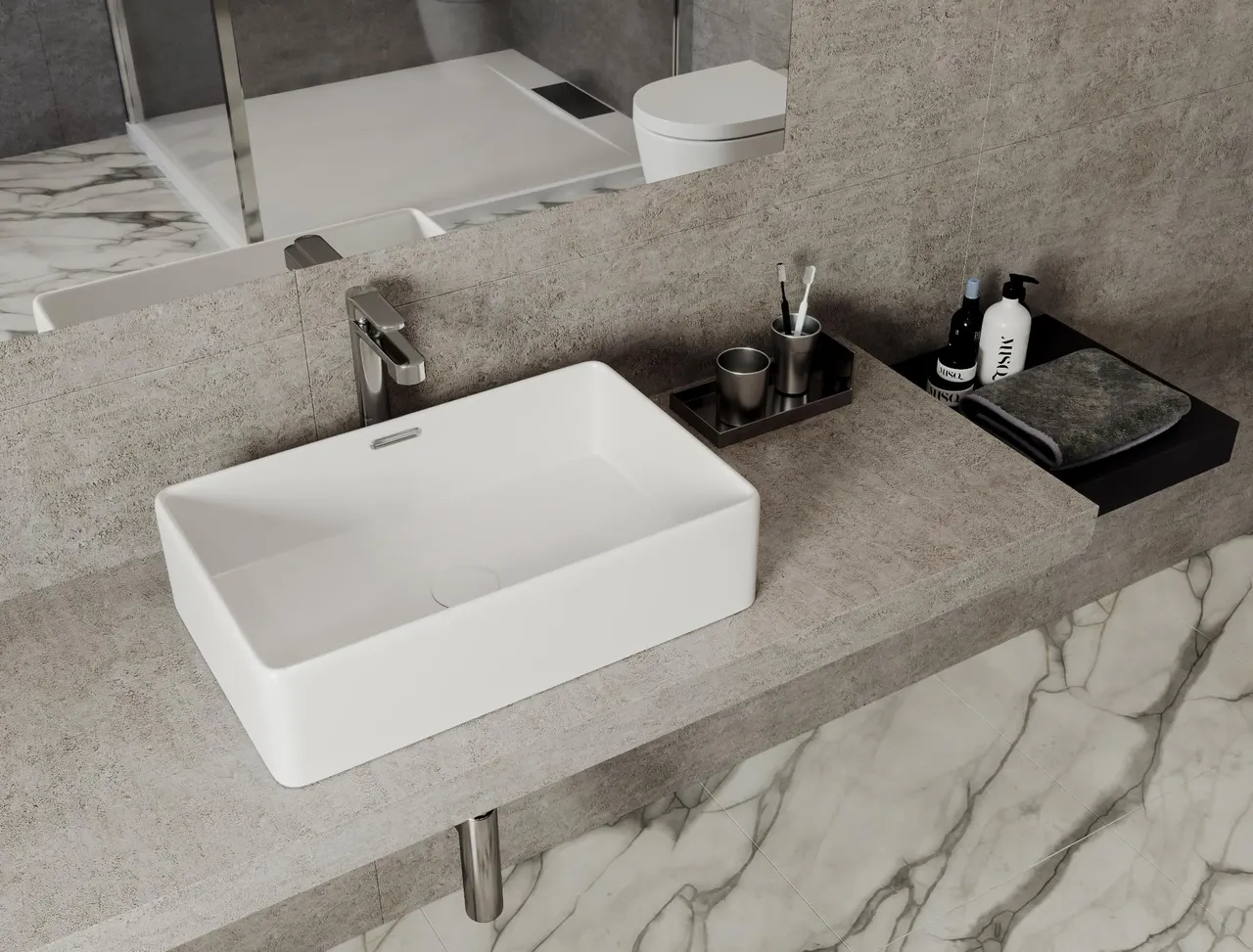 Раковина накладная Allen Brau Fantasy 55 4.11003.20 белый глянец — фото 1, Раковины накладные