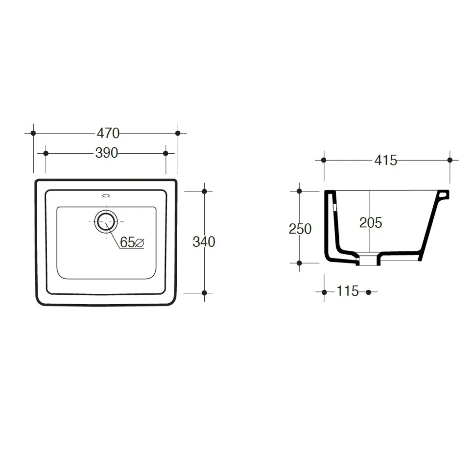 Раковина SIMAS SPECIALI подвесная на кронштейны или накладная без отверстий цвет белый S64 — фото 2, Раковины накладные