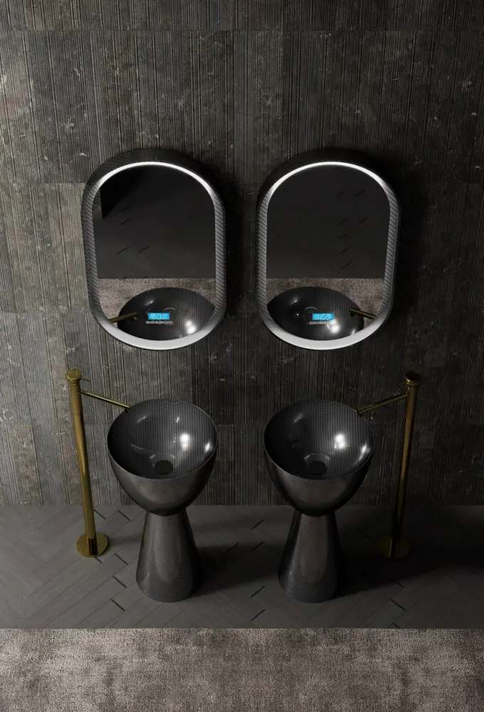 Товар: Раковина отдельностоящая карбоновая ABBER Karbon AK2003 черная - фото 3 Раковина отдельностоящая карбоновая ABBER Karbon AK2003 черная — фото 3, Раковины напольные