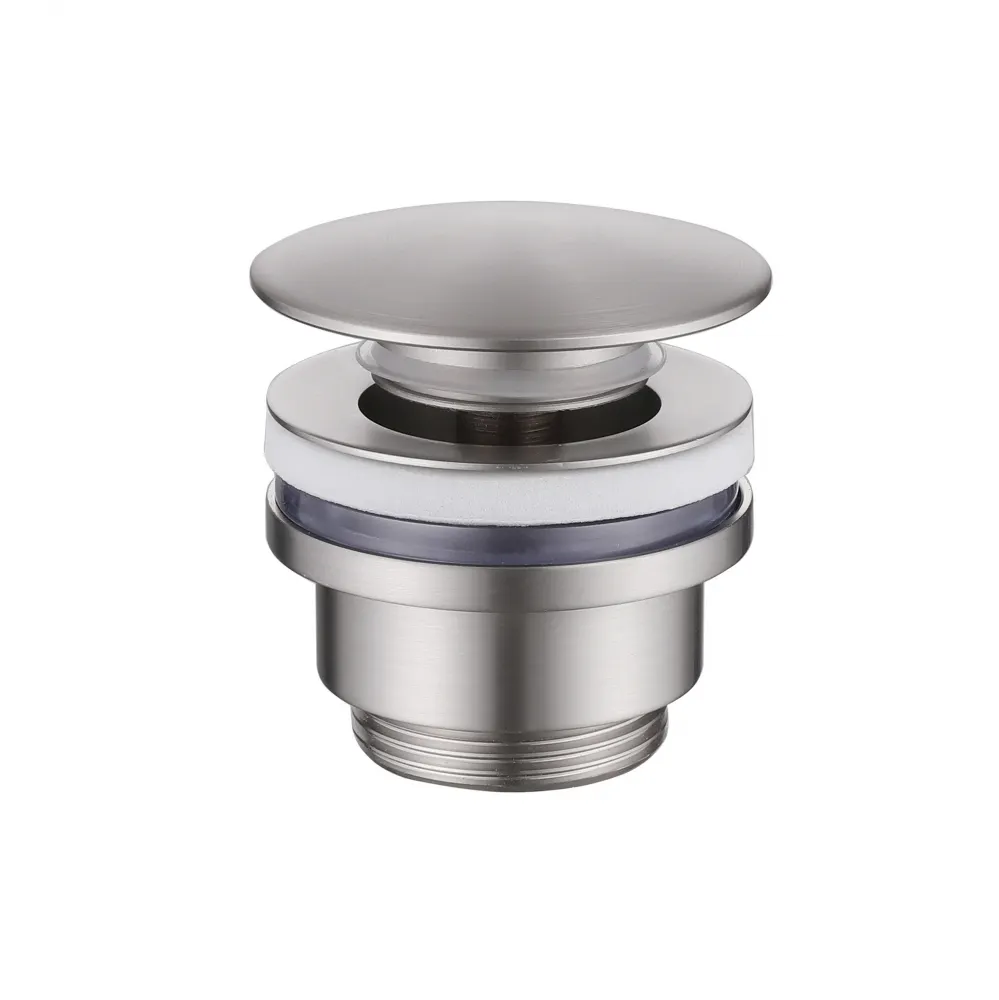 Донный клапан ABBER AF0011SP без перелива, клик-клак, сатин — фото 1, Донные клапаны