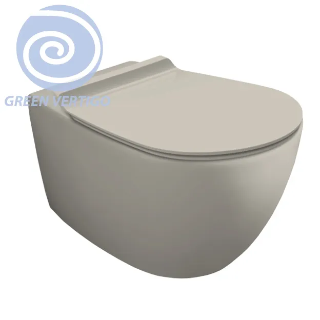 Унитаз SIMAS VIGNONI подвесной безободковый с вихревым смывом цвет песочный матовый VI18VERT/F85.SM — фото 1, Подвесные унитазы