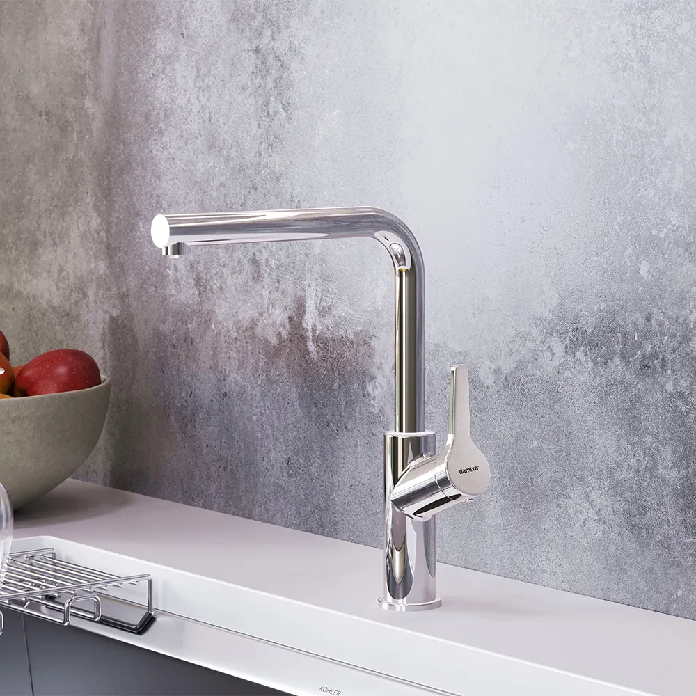 710771000 Merkur, смеситель для кухни L-излив, с каналом для фильтрованной воды, хром — фото 1, Смесители для кухни