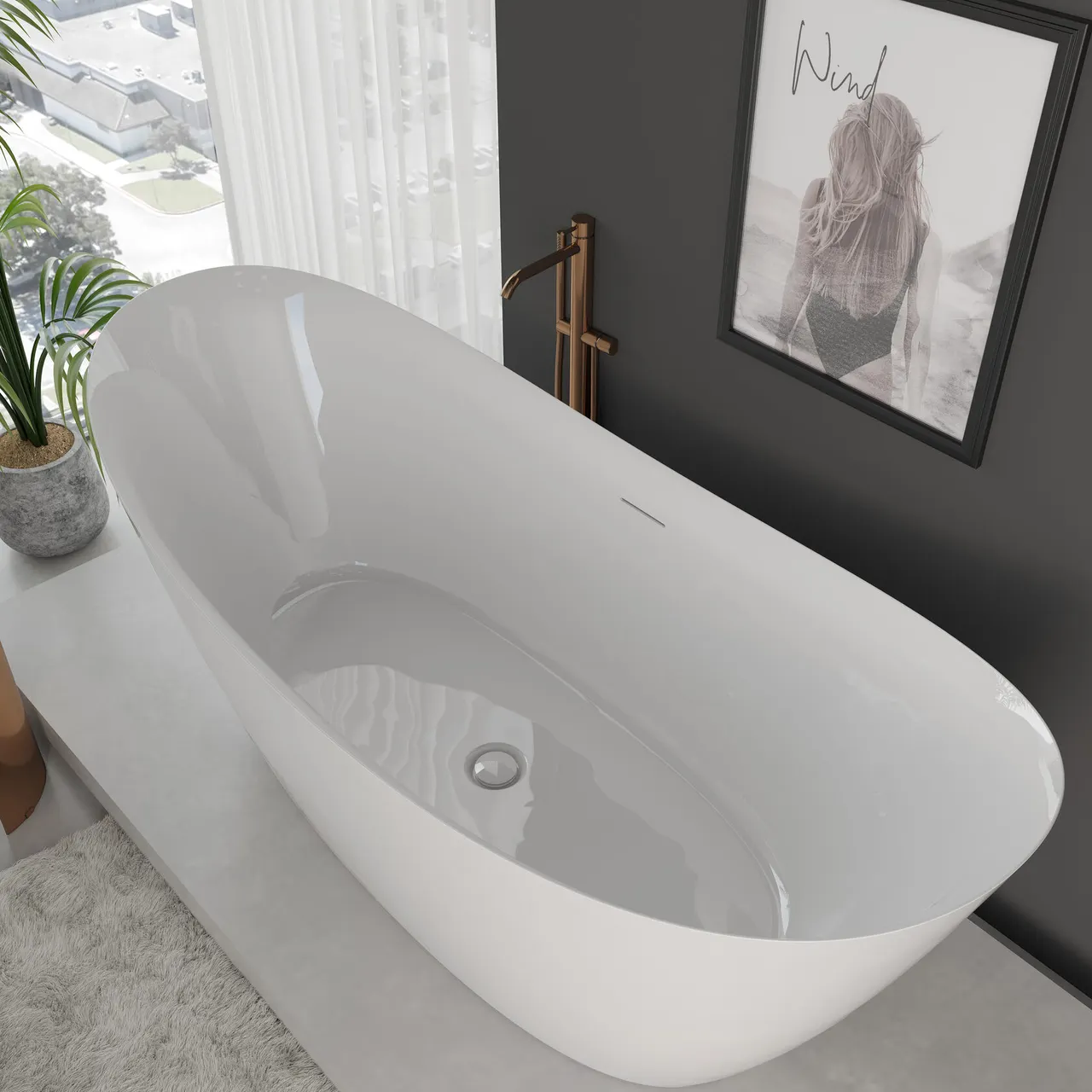 Товар: Ванна AQUAme акриловая отдельностоящая AQM3504GW - фото 6 Ванна AQUAme акриловая отдельностоящая AQM3504GW — фото 6, Акриловые ванны