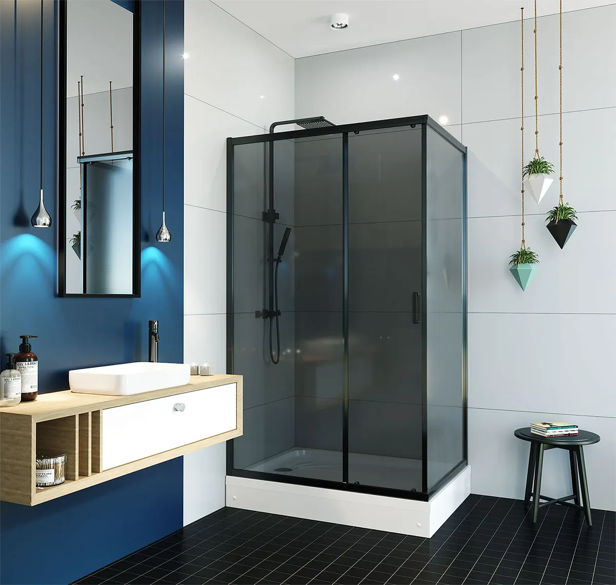 Товар: Душевой уголок ALEX BAITLER 1 серия AB14120B4 тонированное стекло - фото 2 Душевой уголок ALEX BAITLER 1 серия AB14120B4 тонированное стекло — фото 2, Душевые перегородки