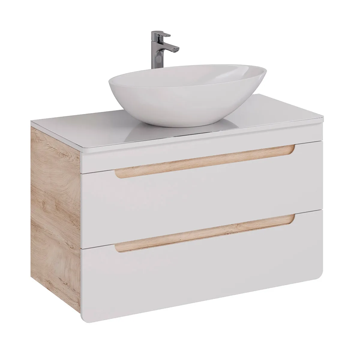 Товар: Тумба Lemark OLIVIA 100 см под 1 раковину, подвесная, 2 ящика, цвет корпуса: Дуб кантри, цвет фасада LM08OL100T - фото 4 Тумба Lemark OLIVIA 100 см под 1 раковину, подвесная, 2 ящика, цвет корпуса: Дуб кантри, цвет фасада LM08OL100T — фото 4, Тумбы под раковину