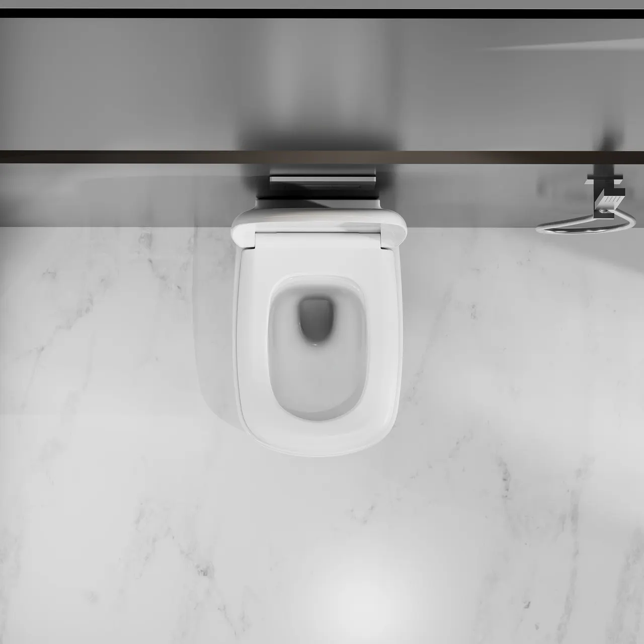 Товар: Унитаз ABBER Rechteck AC1217 подвесной белый, безободковый, смыв торнадо - фото 5 Унитаз ABBER Rechteck AC1217 подвесной белый, безободковый, смыв торнадо — фото 5, Подвесные унитазы