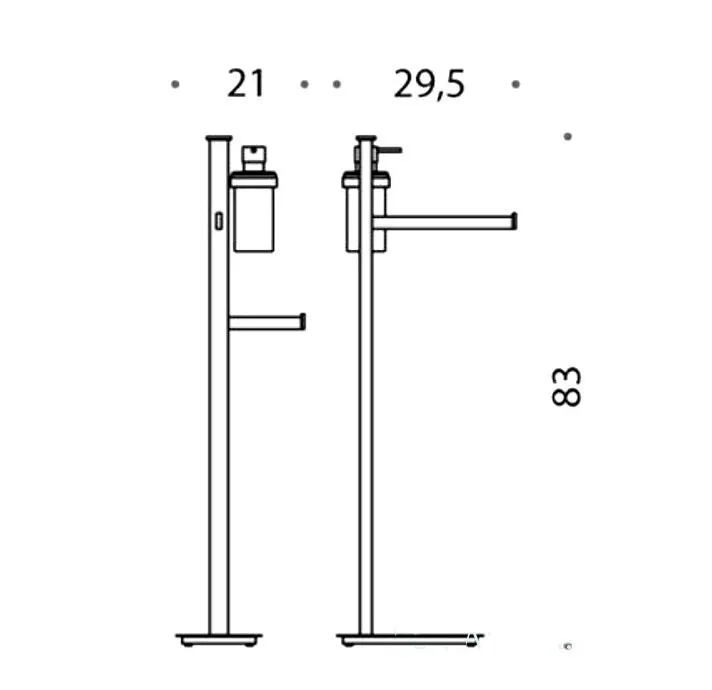 Стойка COLOMBO DESIGN UNITS B9119S напольная с полотенцедержателем с дозатором с держателем туалетной бумаги цвет хром — фото 1, Дозаторы