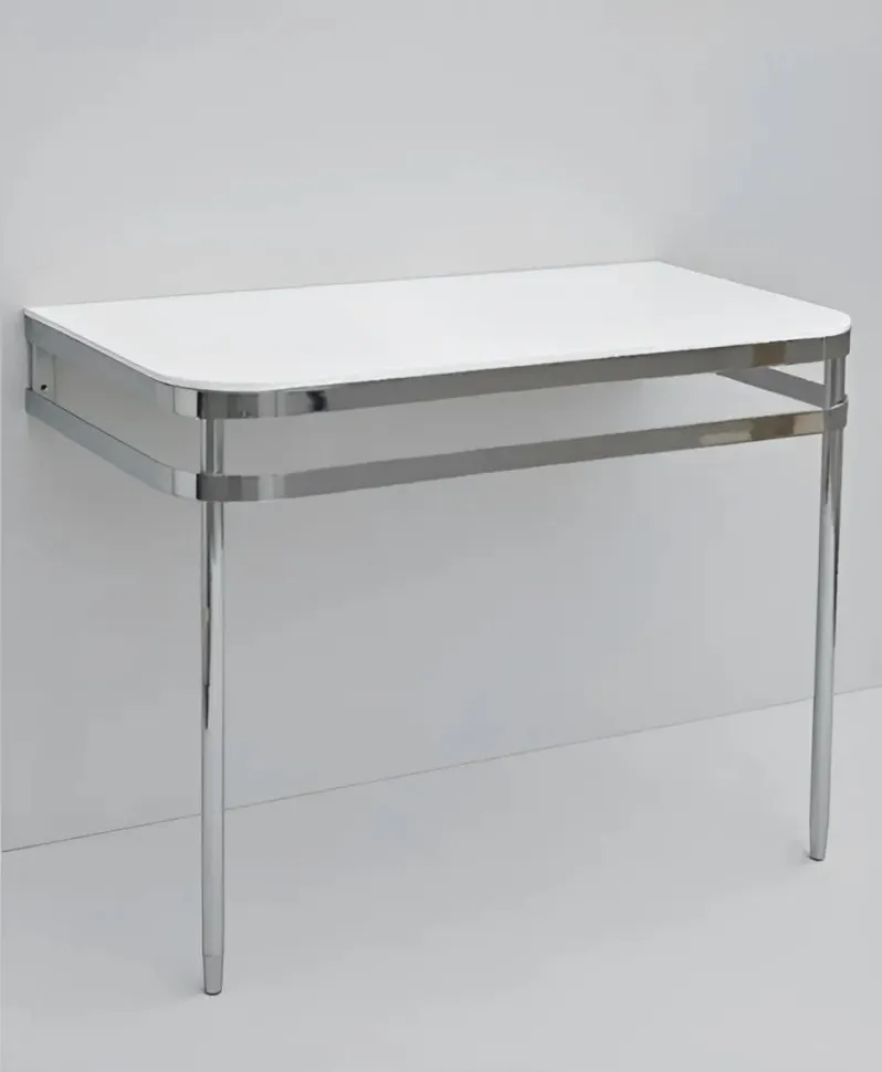 Консоль, Artceram, Azuley напольная/пристенная цвет белый/хром AZA003 71 01 — фото 1, Консоли