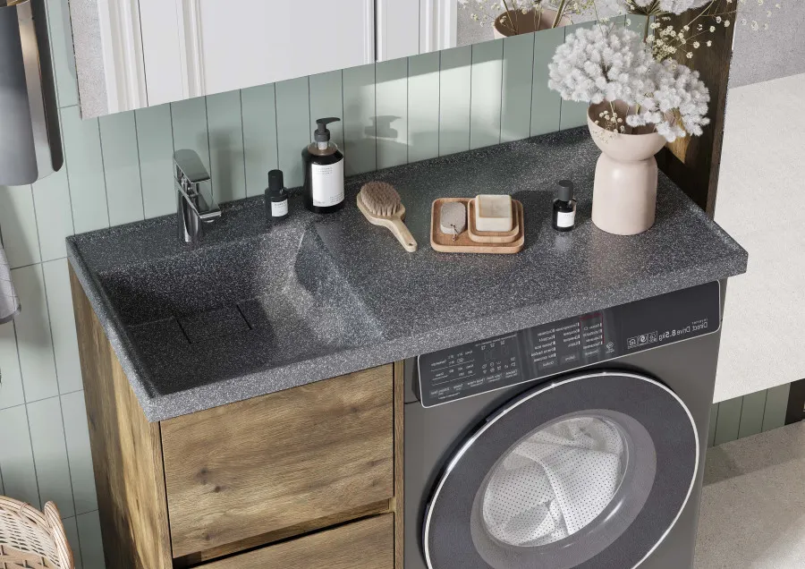 Товар: Раковина ЛОНДРИ 105, левая, графит 1A72833KLH21L - фото 5 Раковина ЛОНДРИ 105, левая, графит 1A72833KLH21L — фото 5, Раковины