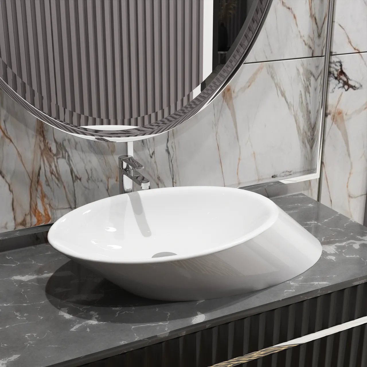 Товар: Раковина Ambassador Ritz 236T20002 (720*400*140) БЕЛАЯ - фото 2 Раковина Ambassador Ritz 236T20002 (720*400*140) БЕЛАЯ — фото 2, Раковины