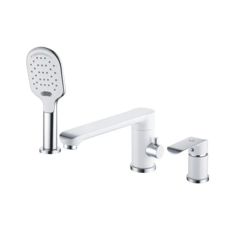 Товар: Смеситель на борт ванны Rose R2112F, белый/хром - фото 1 Смеситель на борт ванны Rose R2112F, белый/хром — фото 1, Смесители на борт ванны