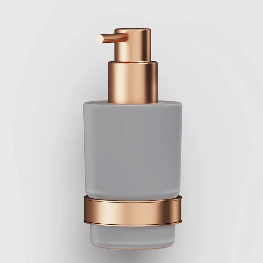 A85A36944 X-Joy, Стеклянный диспенсер для жидкого мыла с настенным держателем, роз. золото — фото 3, Диспенсеры для жидкого мыла