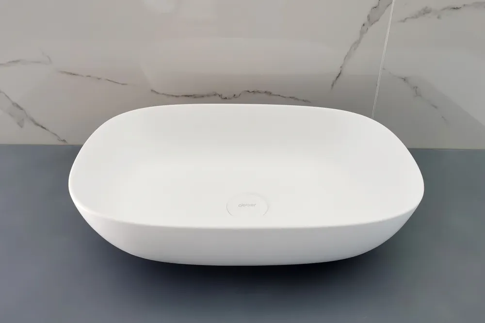 Раковина накладная ABBER Stein AS2637 белая матовая — фото 4, Раковины накладные