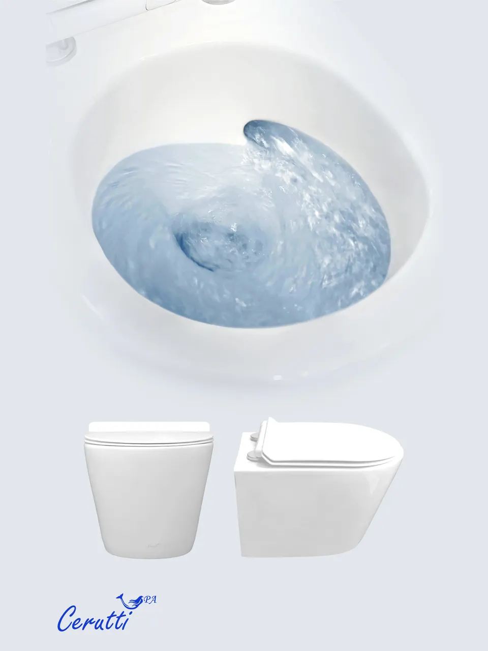 Унитаз LUIGI Aria Tornado подвесной безободковый со смывом торнадо Ceruttispa CT11101 (490x370x370) — фото 3, Подвесные унитазы