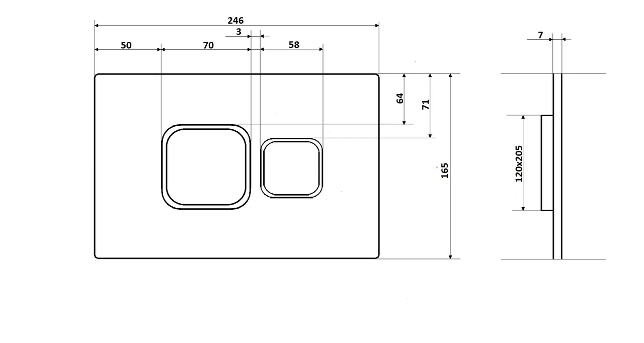 Кнопка CR01CH смыва для инсталляций Ceruttispa (хром) — фото 3, Кнопки смыва