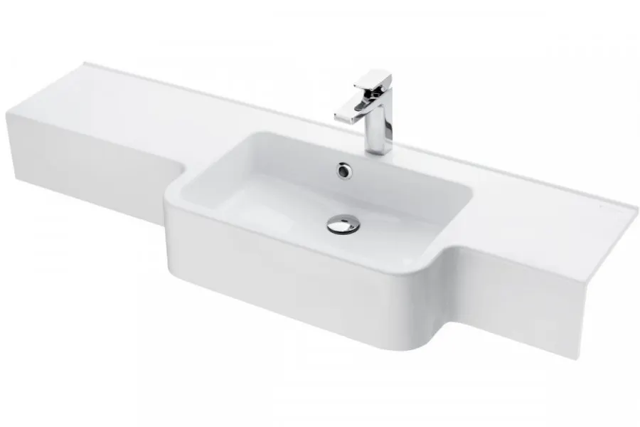 Товар: Раковина HOTEL B 151, правая, белая 1A709531PI01P - фото 2 Раковина HOTEL B 151, правая, белая 1A709531PI01P — фото 2, Раковины