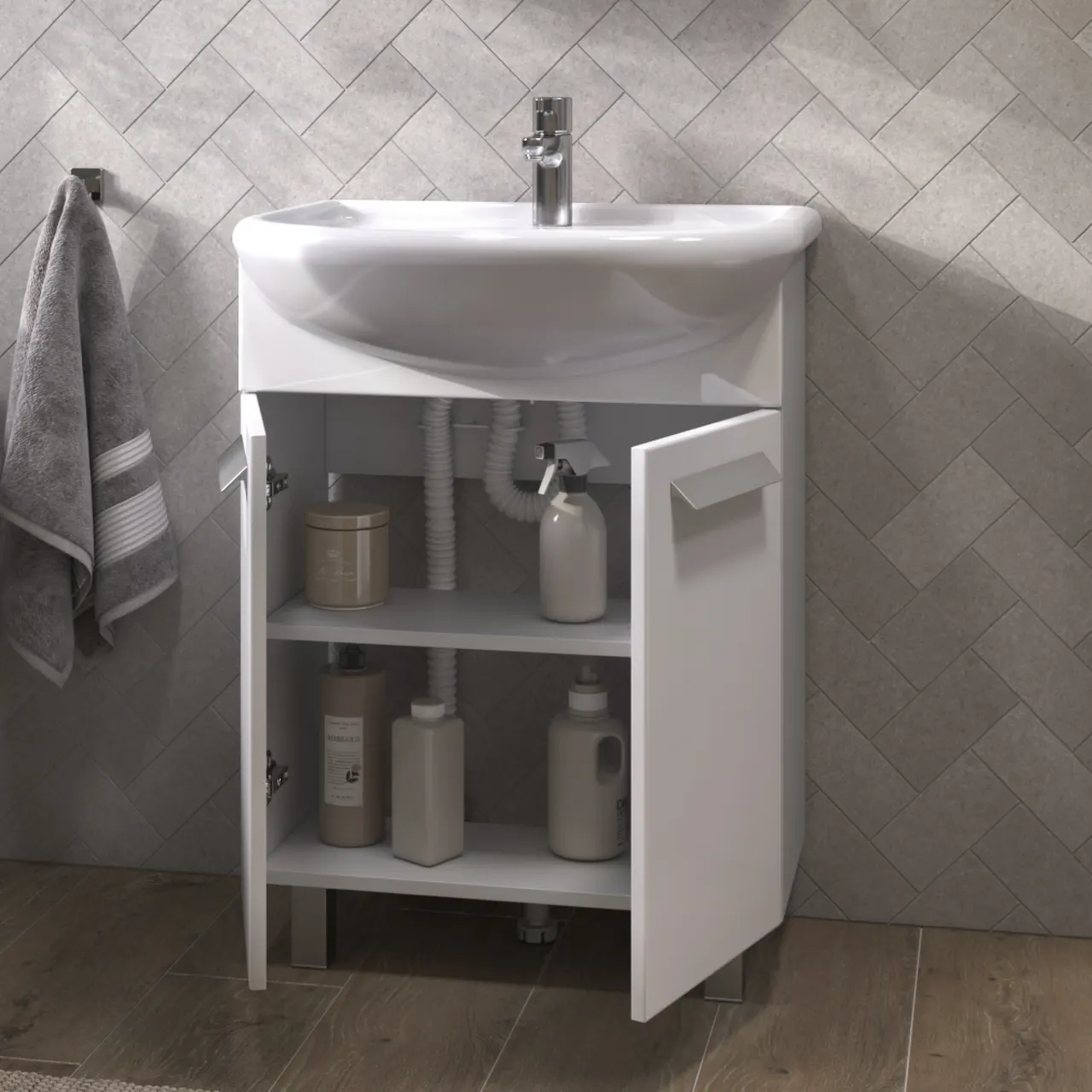 Товар: Тумба под раковину VIGO Hoska 60 напольная белый (230) - фото 3 Тумба под раковину VIGO Hoska 60 напольная белый (230) — фото 3, Тумбы под раковину